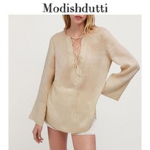 여름 린넨 블라우스 셔츠 남방 봄 여성 캐주얼 레이스 긴팔 루즈핏