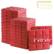 음향사운드디퓨저 흡음 스피커흡음판 베이스트랩 판넬 방음재 방음 103712, High Density_24 Pcs, MGT-Red