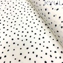 결KYUL 프린트 폴리에스터 원피스원단 도트 땡땡이 아기돌-대폭, 브라운