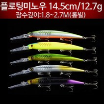 +플로팅미노우 14.5cm 12.7g+ 롱빌미노우 루어낚시, 색상랜덤