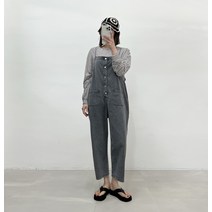또또 투스타일 양면 포켓 오버롤 청 배기핏 멜빵바지 점프수트 연청 흑청
