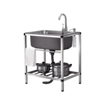 소형 싱크대 캠핑장 사무실 씽크대 간이 개수대 1구, 304-  53x38 냉온 수도꼭지