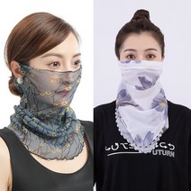 3in1 메쉬/쉬폰 마스크 스카프 봄 여름 가을 꽃무늬