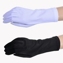 찔레꽃 장갑 혼주 할머니 운전용 장목 예식용 롱 긴목 겨울 운전 웨딩 무지 자수 신부 얇은 골프 레저 선물 자외선차단 워머 흰색 검정, 사이즈/색상, FREE-자수백색