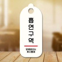 뭉키데코 표지판 안내판 팻말 푯말 실내 도어사인 주문 제작 출력_S9_134_흡연구역, S9 화이트