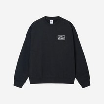 나이키 정품 x 스투시 워시드 플리스 크루넥 블랙