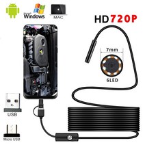 1m 1.5m 2m 3.5m 5m 미니 5.5mm 내시경 720p 360 카메라 안드로이드 휴대 전화 용 방수 휴대용 검사 내시경 카메라, 350cm
