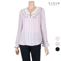 비비드시크릿가너 VIVID 이중빅카라 배색 블라우스