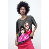zara PRINTED T SHIRT 자라 프린트 티셔츠