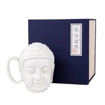 LITTLE BUDDHA 석가모니 머그잔 부처님 커피잔 부처님오신날 도자기머그컵, 흰색(선물박스)