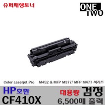 HP ColorLaserJet Pro M452 MFP M377 M477 시리즈 프리미엄재생토너, CF410X_검정대용량_프리미엄재생토너, 1개
