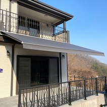 어닝설치 수입원단 전동 접는 어닝천막 수동, 수입단색원단 no.3048