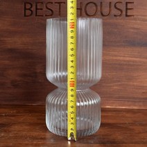 망고참튤립 투명유리 플레어화병 21cm 수선 물망초 수국 다알리아 불노초 금어초 수반