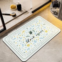 록신 1+1 빨아쓰는 규조토 발매트 화장실 욕실 발매트 규조토 발매트 60*40cm, 대리석무늬- 블루*2개입