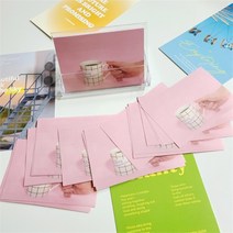 감성 메모지와 케이스 세트 플라스틱 책상 탁상 소품, 감성메모지와 pp케이스-03.대관