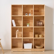 고무나무 원목 12칸책장 세로형, 원목 12칸책장_세로형