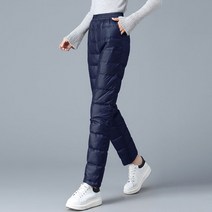 솜바지 누빔 패딩 바지 지퍼 누빔 여성 골프 연습복 허리 밴딩 팬츠