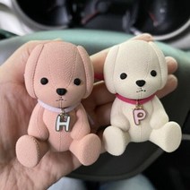 차량용 강아지 이니셜 석고 자동차 방향제, 그레이, 원형, 라튤립, 1개