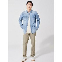 남성 빈티지 워싱 연청 데님셔츠