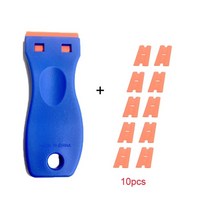 차찌그러짐복원 랩토라이너 글루텐트 차찌그러짐 1.5 자동차 라벨 스티커 제거를 위한 10pcs 양면 플라스틱 블레이드가 있는 플라스틱 면도기 스크레이퍼 유리 창에 접착제 데칼, 푸른