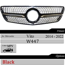 벤츠그릴 세로 벤츠다이아몬드그릴애프터 마켓 프론트 다이아몬드 그릴 메르세데스 벤츠 V 클래스 & 비, 05 Vito - black
