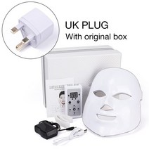 빛나르아 LED마스크기계 LED 페이셜 마스크 목 포함 라이트 테라피 광자 재생 기계 리프팅 모공 수축, 03 No Neck UK Plug