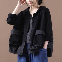 싱글코트패션 새는 것을 줍다 미시코트 전문점 철회함 스타일리쉬 디자인감각 보이핏 볼륨 패치워크 후드티 3989684905