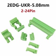 와이어 커넥터 레일 터미널 블록 1 세트 2-24 핀 2EDG-UKR-5.08mm 피치 5.08mm 나사 플매트 카펫 러그 인 딘 장착 대신, 01 2P