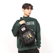앨리스백 밀리터리 덕후 슬링백 어깨매는가방 직딩남자등산가방 직장인등산배낭 베낭, BLACK