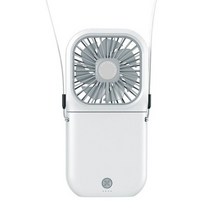 접이식 넥 밴드 무선 무소음 탁상용 선풍기 USB 충전식 휴대용, CHINA, white