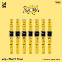 TinyTAN 타이니탄 Butter 애플 워치 호환 스트랩 밴드, 38 & 40mm Band, Jin