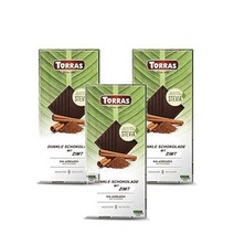 토라스 다크 초코릿 계피 스테비아 125g Torras CHOCO NEGRO CANELA STEVIA, 3팩