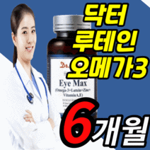 식약처 식약청 인증 인정 미국 알티지 오메가3 루테인 포뮬러 눈 노화 건조 두뇌 혈행 혈액순환 뇌 건강 루태인 뉴테인 오매가3 어메가3 루데인 오메가3리 누테인 남자 여자 노인, 6개월 분(95,220원 할인), 1300mgX60캡슐