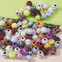 8-20mm 30/50/100 개 축구 농구 야구 구슬 액세서리 매력 팔찌 도매 DIY