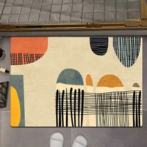 욕실 화장실 속건 연성 흡수 미끄럼 방지 고무 매트, 가벼운 럭셔리 추상, (60cm x 90cm)* 2