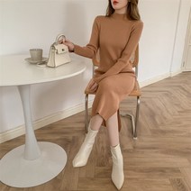 블링앤수 남심저격 여성 슬림핏 터틀넥 원피스 KZZ191