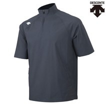 데상트 (AK단독)[DESCENTE] SO221ZWB41 베이스볼 반팔 오버핏 바람막이 (블랙 베이지 그레이)