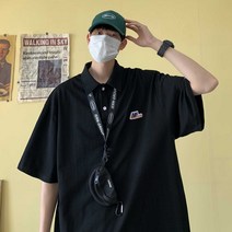 빈티지 오버핏 남성 반팔 카라티 송민호 박서준 패션 스타일 티셔츠