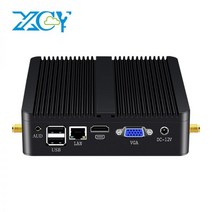 미니컴퓨터 XCY 팬리스 미니 Pc 인텔 컴퓨터 코어 i5 4200U i3 5005U 기가비트 이더넷 승 10 리눅스 씬 클라이언트 데스크탑 Minipc 마이크로 Nuc PC, 4G RAM 128G SSD WiFi, Celeron 2955U