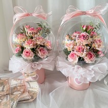 써봄 레터링꽃풍선 풍선꽃다발 레터링풍선 졸업 생일 생신 환갑 칠순 어버이날카네이션 선물 생일파티풍선, 튤립9송이, 추가상품없음, 투명쇼핑백