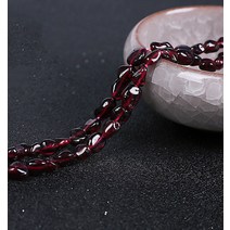 연화 천연 가넷 4x6 자갈 원석재료 1줄 약 40cm, 단품