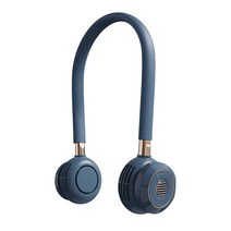 Liberfeel 포터블 미니 넥 스몰 팬 USB 휴대 선풍기, Navy Blue, J-6