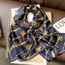 실크 스카프 170x40cm 여성용 대형 랩 목도리 새틴 프린트 히잡 패션 머플러 풀라 반다나