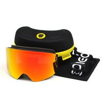 베젤리스 스키고글안경 실루엣 스키 안경 착용 남녀 고글 김서림 방풍, 무테계·열염홍(거울케이스+거울주머니)