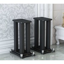 대형 스피커 삼각대 받침대 오디오 스탠드 바닥 선반 플로어, 검정색 25x30x70 높이.