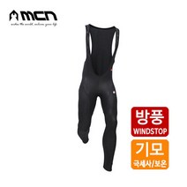 MCN 방풍기모 베이직 빕슈트 겨울자전거바지, S