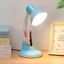 테이블램프 LED스탠드 책상 조명 눈 보호 학습 기숙사 플러그인 기본 데스크탑 사무실 독서 없음 스트로보 스코프 라이트, 전원 스위치 버튼, 파란색 책상 램프 + 스트로보스코프 3색 디밍 없