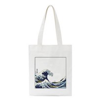 보부상가방 명품에코백 텀블러 백 바게트 가방 여자운동 장바구니 Japan wave print shopper bag 캐주얼 대용량 캔버스 패션 하라주쿠 만화 편지 ulzzang