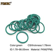 가스켓녹색 FKM o 링 ID1.78mm ~ 98.05mm 두께/CS 내유성 산 및 알칼리 씰링 개스킷 FPM o-링, 54 ID47.35x1.78mm  5pcs