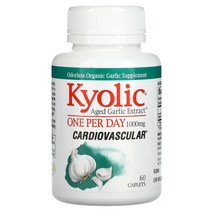 [미국직송] 고약사 약들약 Kyolic 쿄릭 숙성 마늘 추출물 하루 한 정 심혈관계 지원 1 000mg 60정